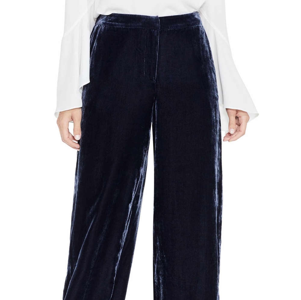 Vince Camuto Draped Velvet Wide Leg Pants